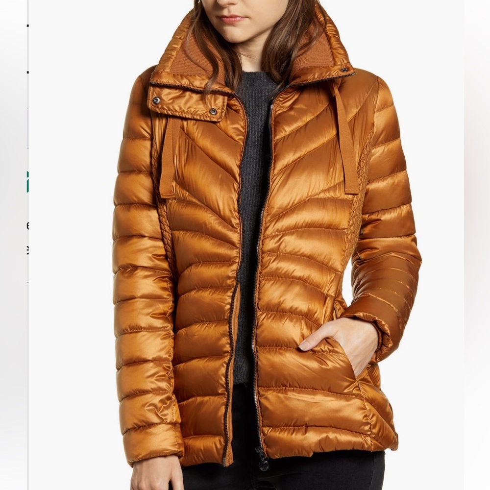 Bernardo Packable Water Resistant Puffer Jacket, Sunset Glow